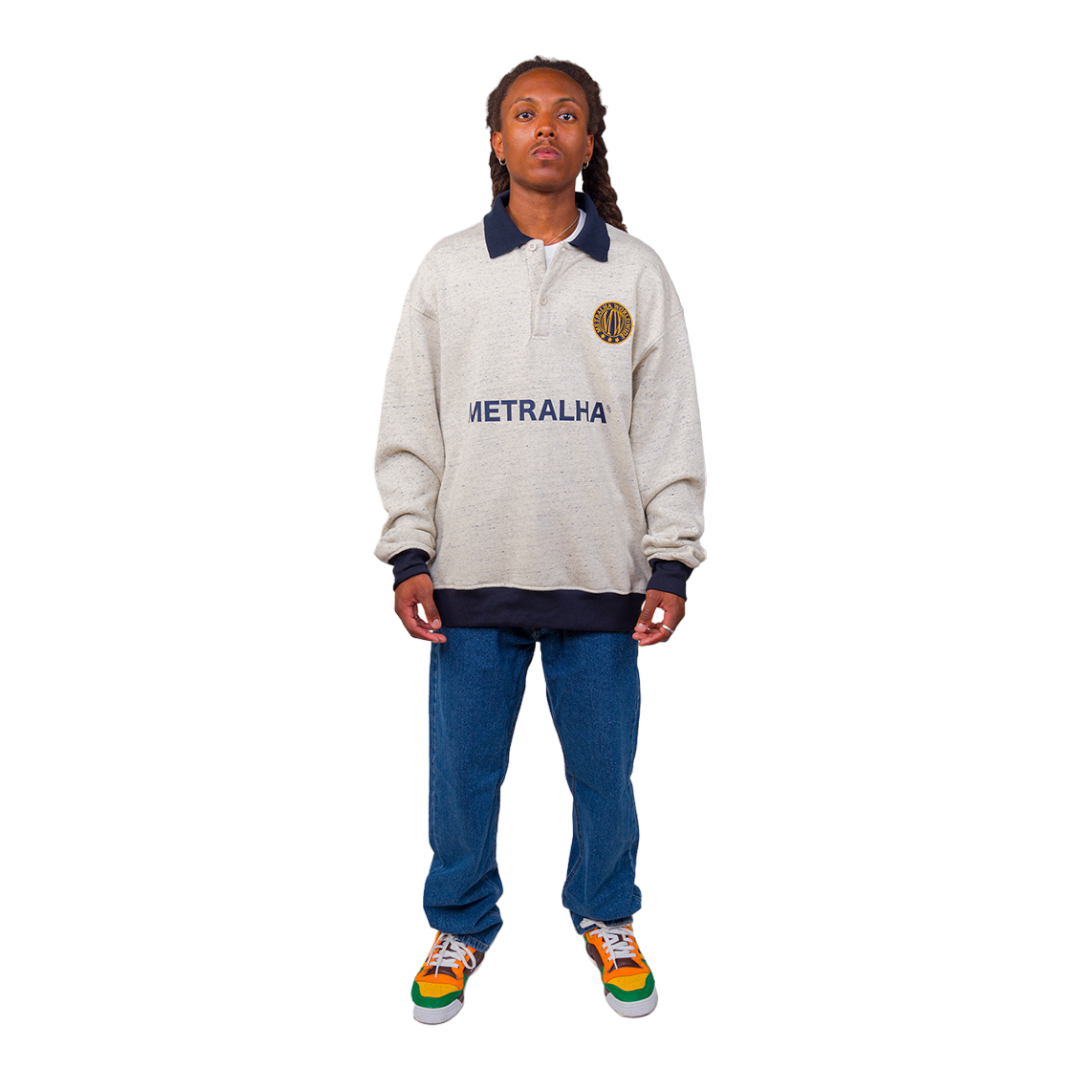 Metralha Court Polo Sweatshirt (infected grey/navy)