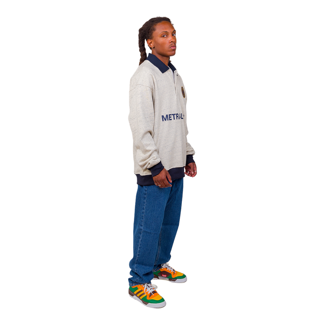 Metralha Court Polo Sweatshirt (infected grey/navy)