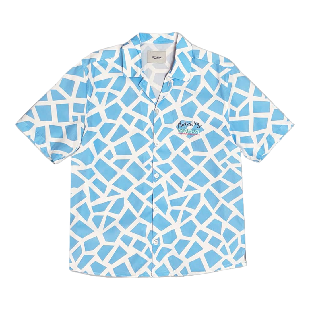 Metralha x Marest Short Sleeve Shirt All Over Print (blue/white)