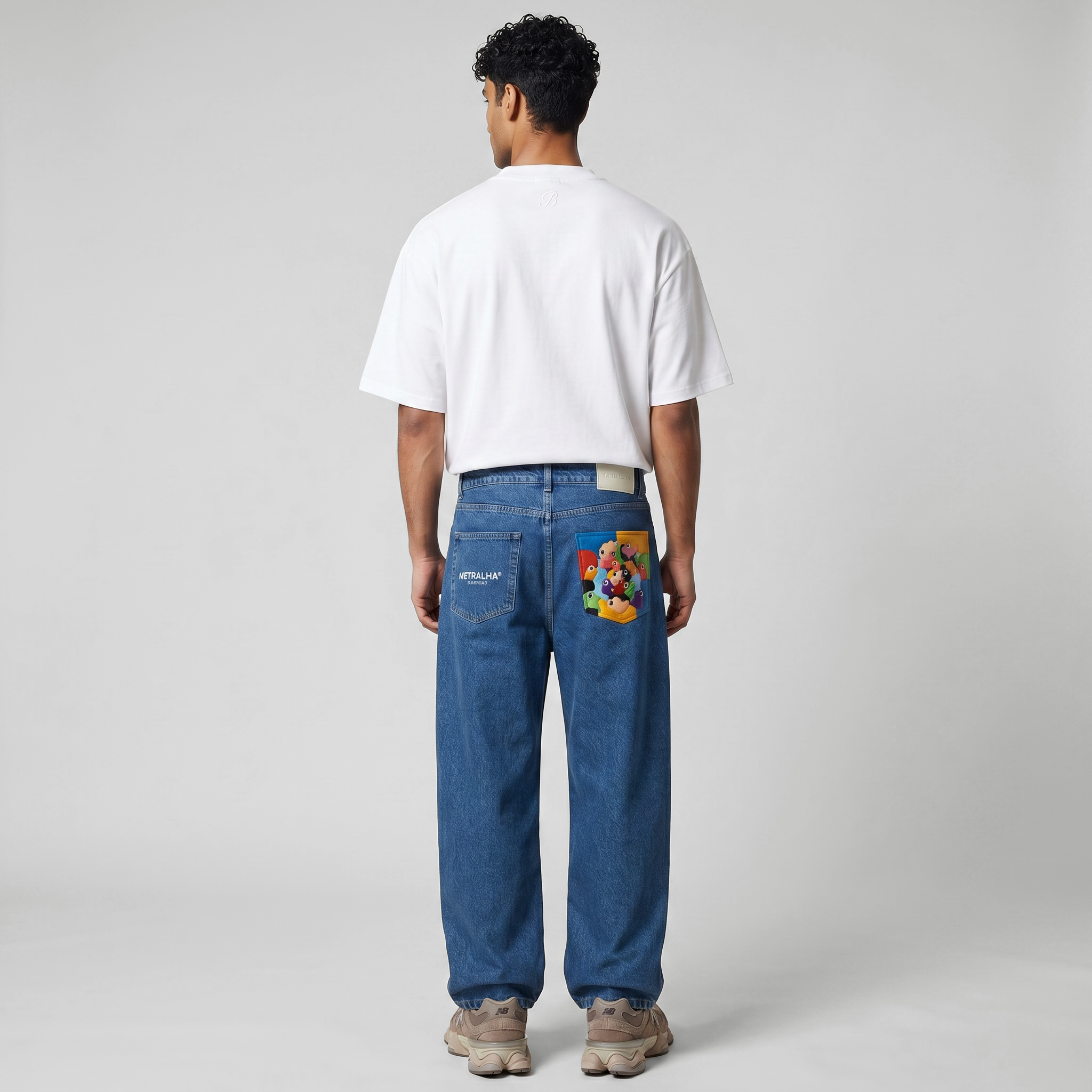 Metralha x Alice Hoffmann "Faces" Mid blue denim