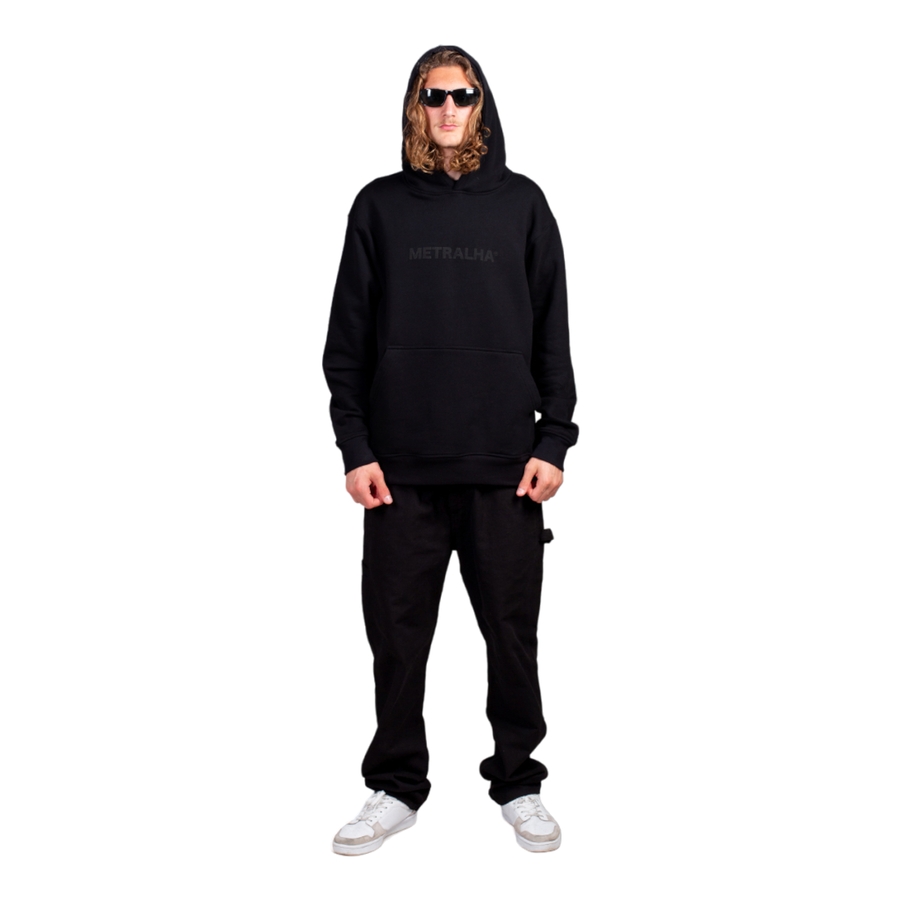 METRALHA WORLDWIDE HOODIE LOGO (FULL BLACK)