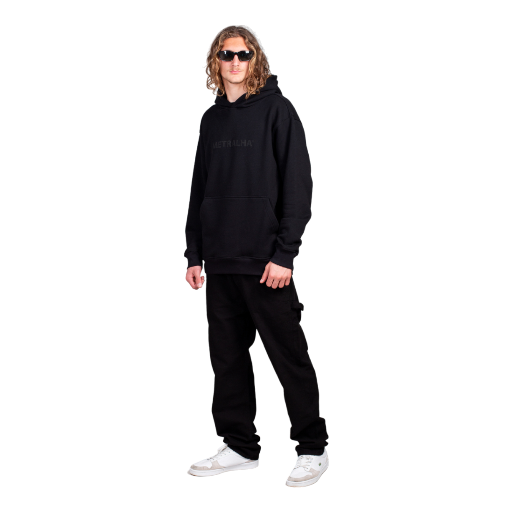METRALHA WORLDWIDE HOODIE LOGO (FULL BLACK)
