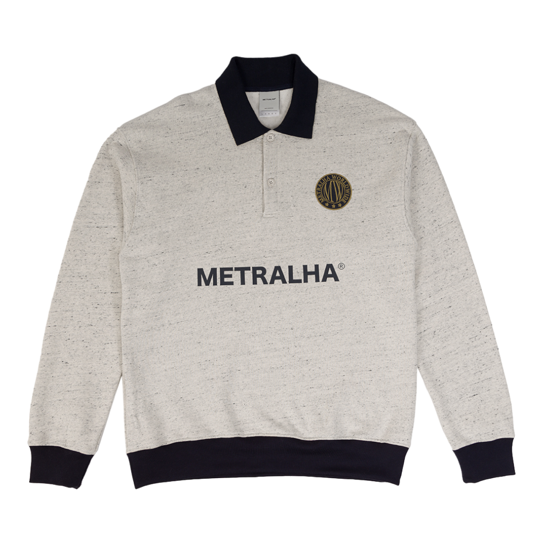 Metralha Court Polo Sweatshirt (infected grey/navy)