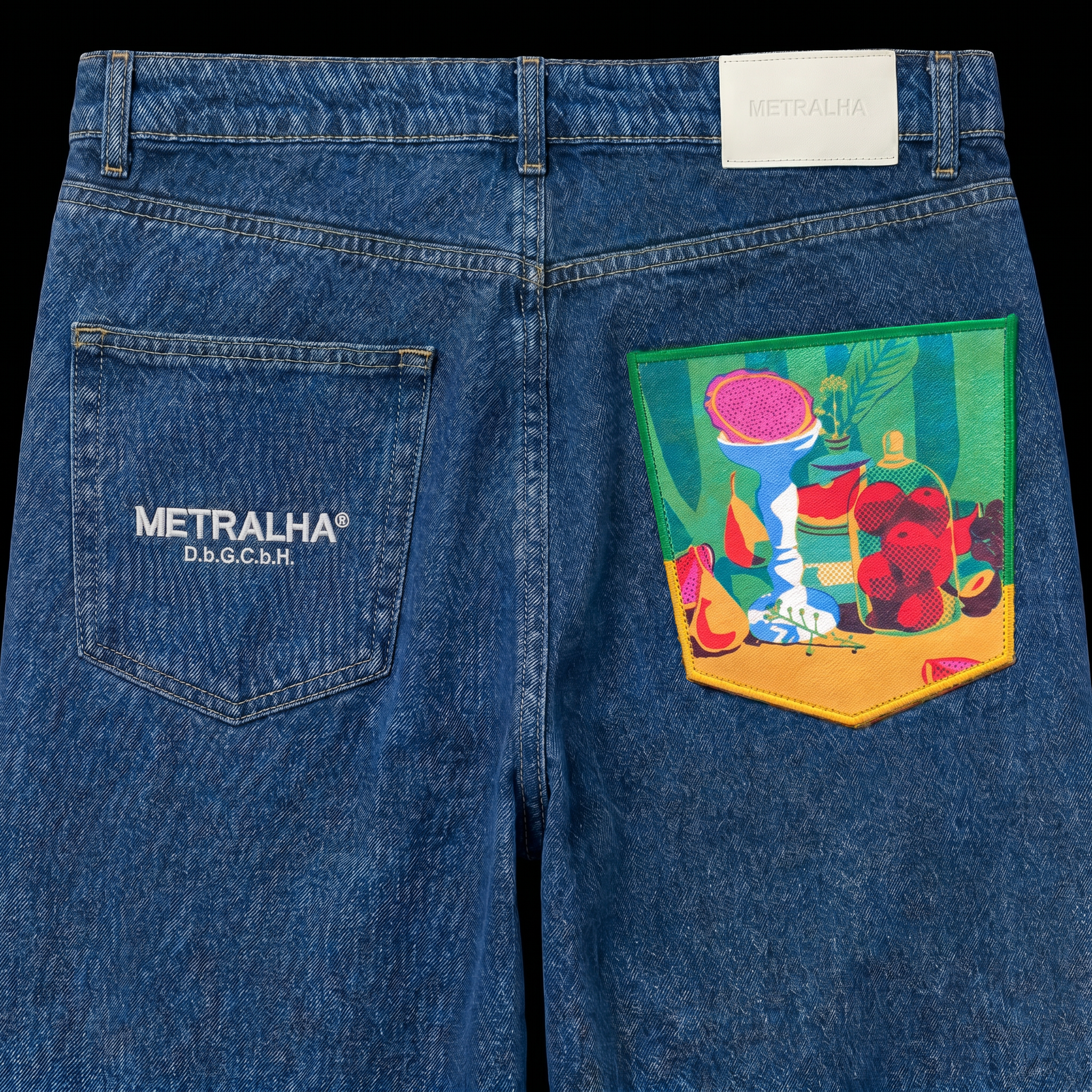 Metralha x Qi Ren "Hanami" Mid blue denim