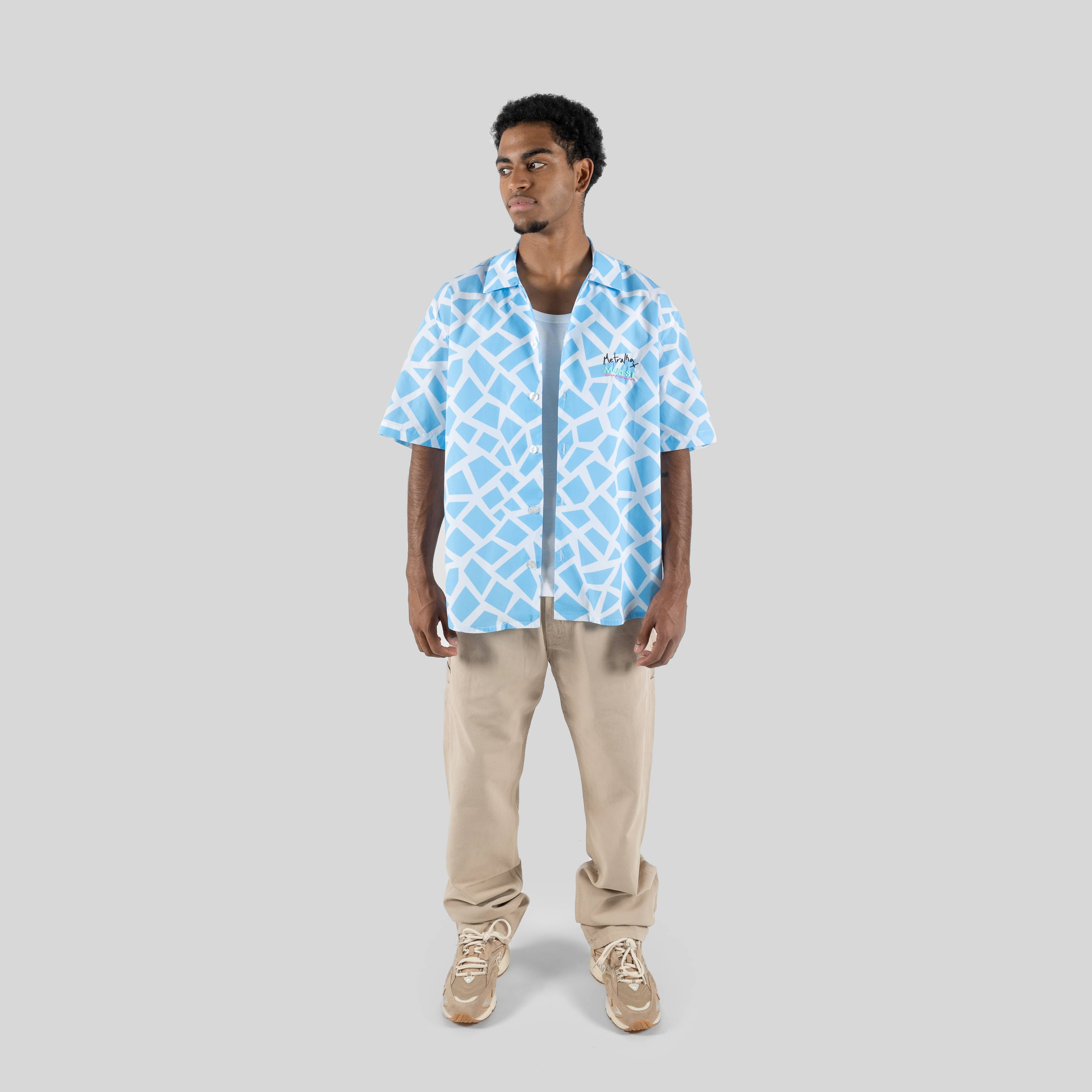 Metralha x Marest Short Sleeve Shirt All Over Print (blue/white)