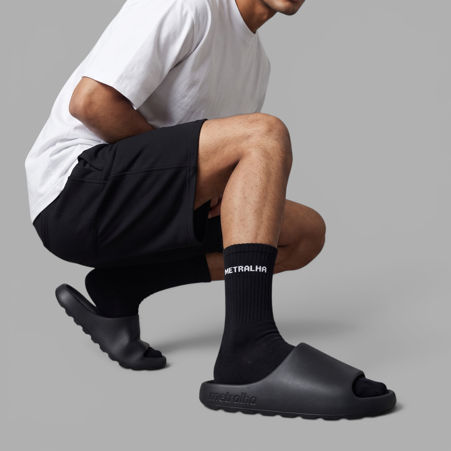 METRALHA Foam Slides (Black)
