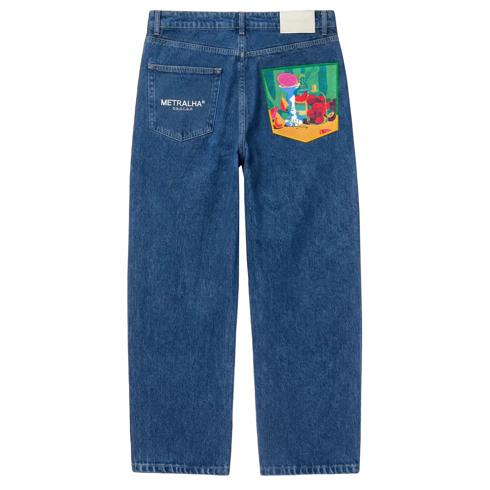 Metralha x Qi Ren "Hanami" Mid blue denim