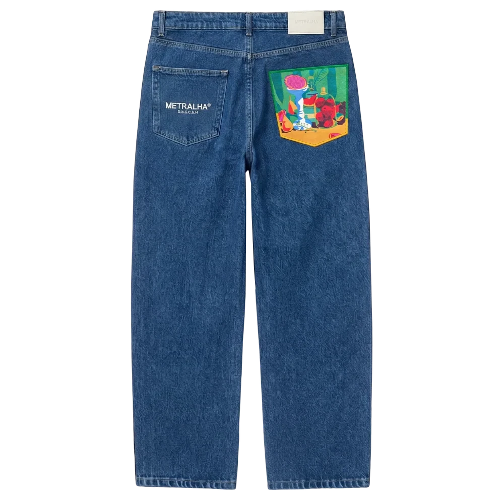 Metralha x Qi Ren "Hanami" Mid blue denim
