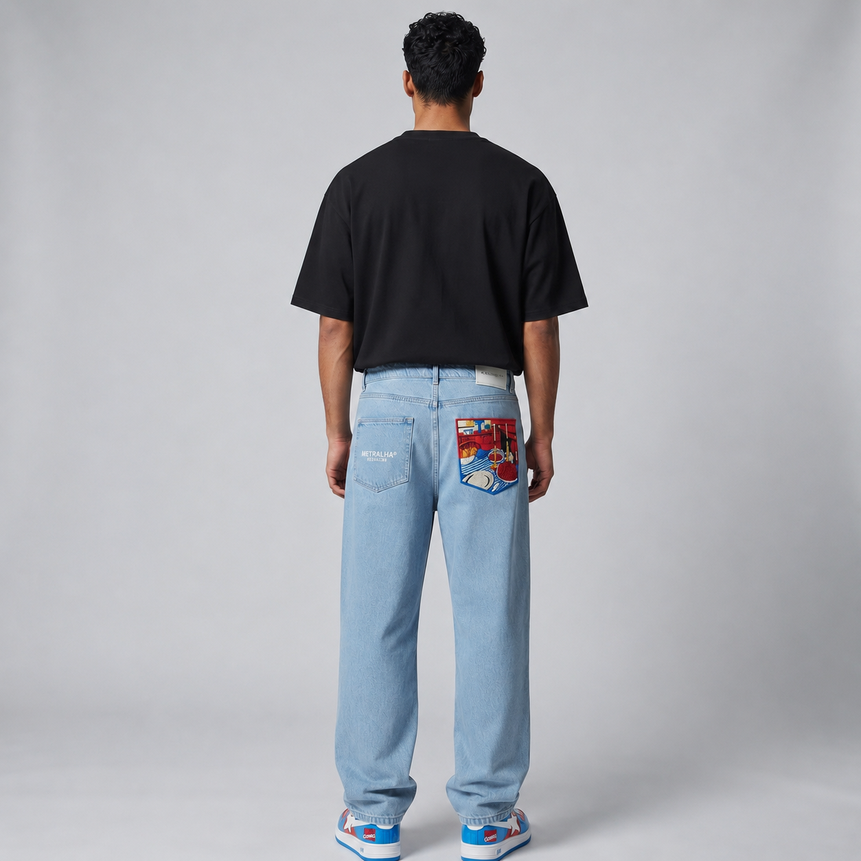 Metralha x Qi Ren "Hanami" Light blue denim