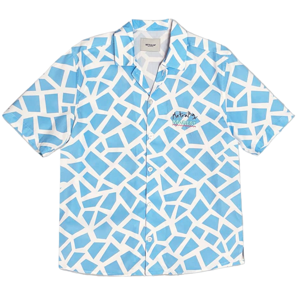 Metralha x Marest Short Sleeve Shirt All Over Print (blue/white)