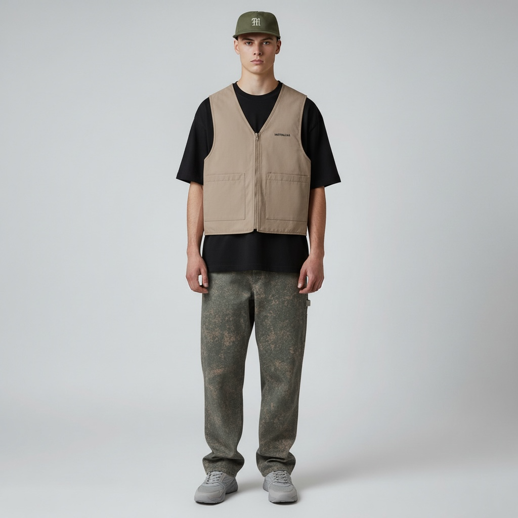 Metralha Riad Reversible Vest (all over print/beige)