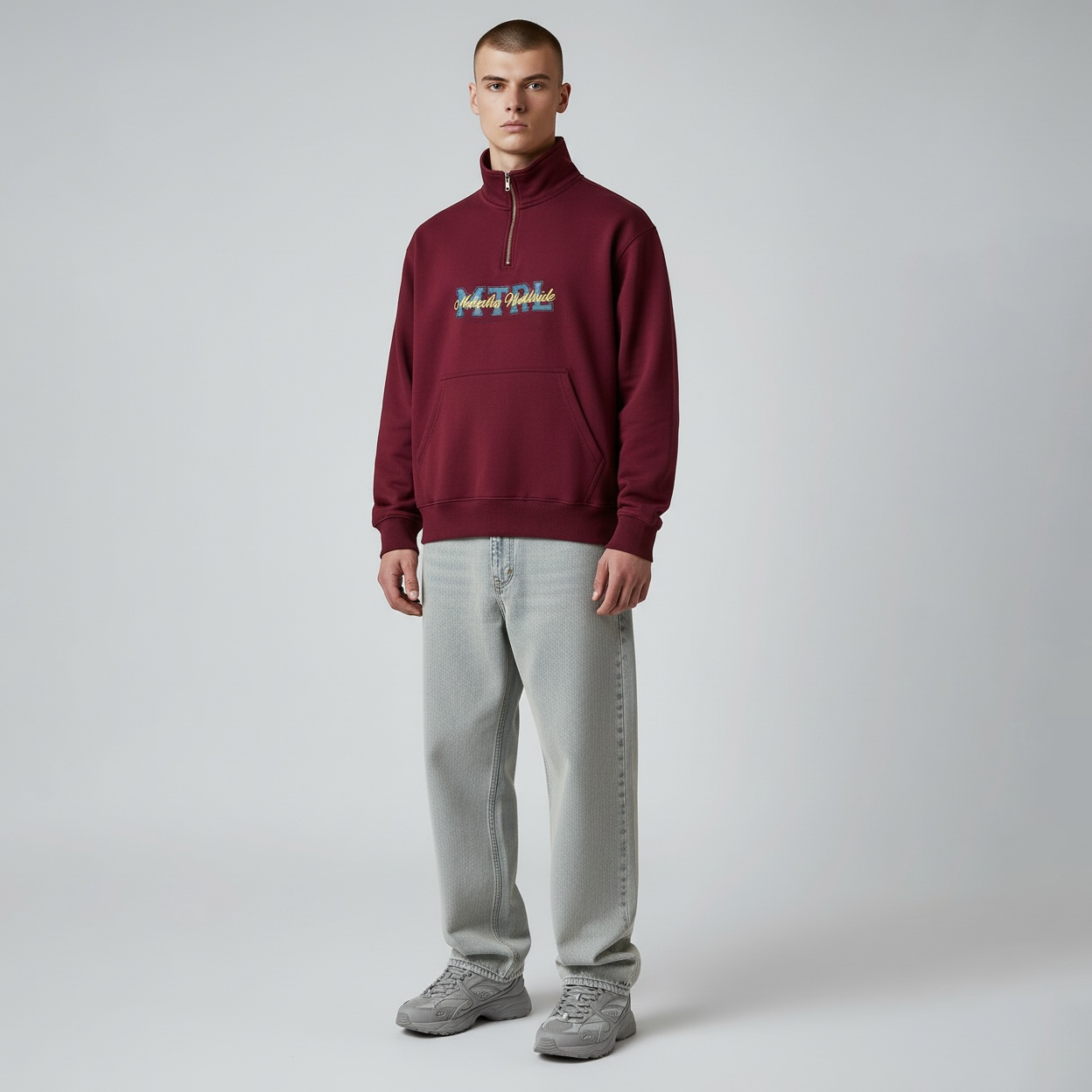 METRALHA WORLWIDE 1/4 ZIP SWEATER (bordeaux)