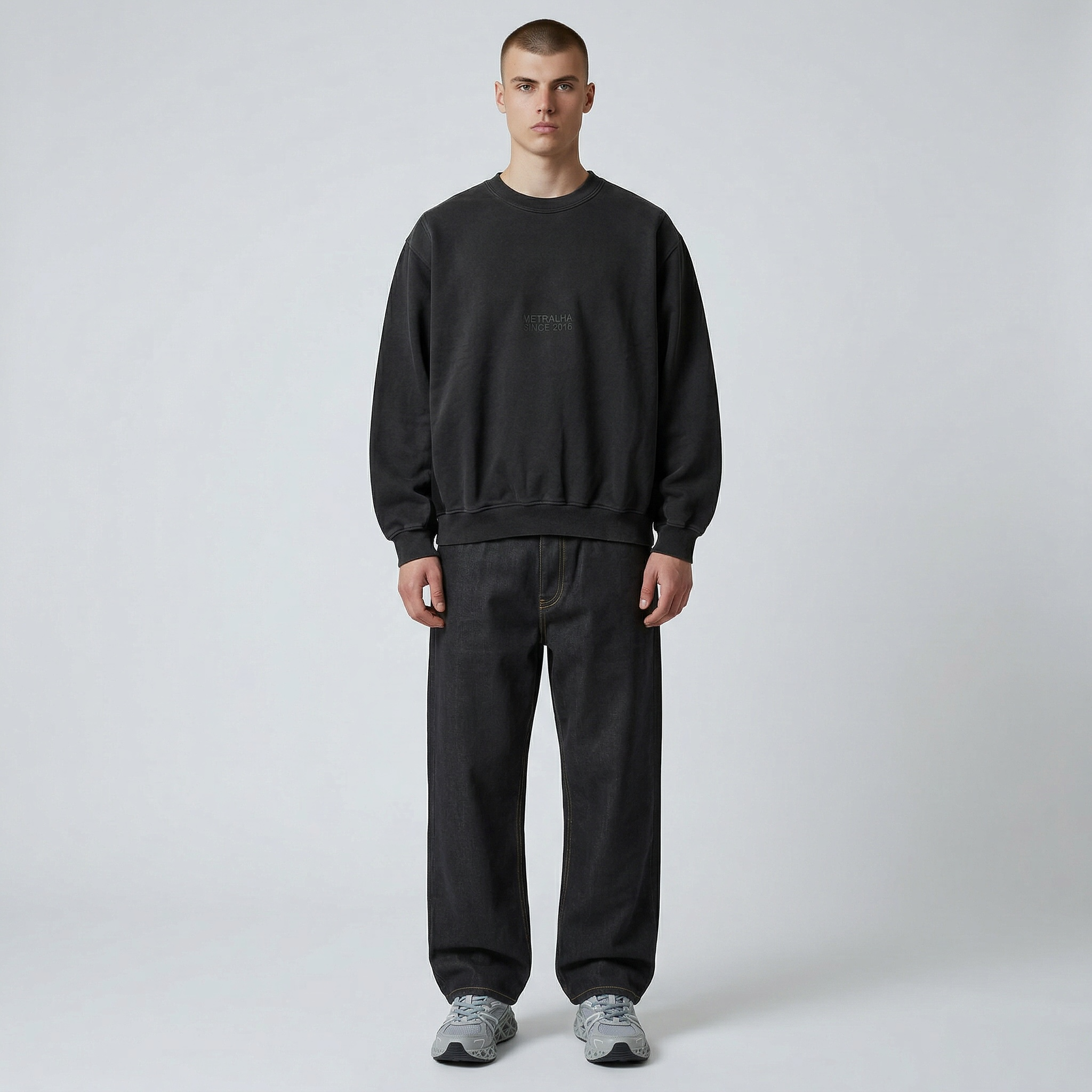 METRALHA FADE OUT CREWNECK SWEATSHIRT (BLACK)