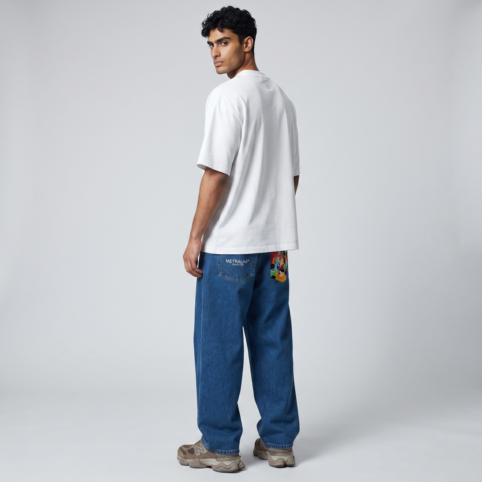 Metralha x Alice Hoffmann "Faces" Mid blue denim