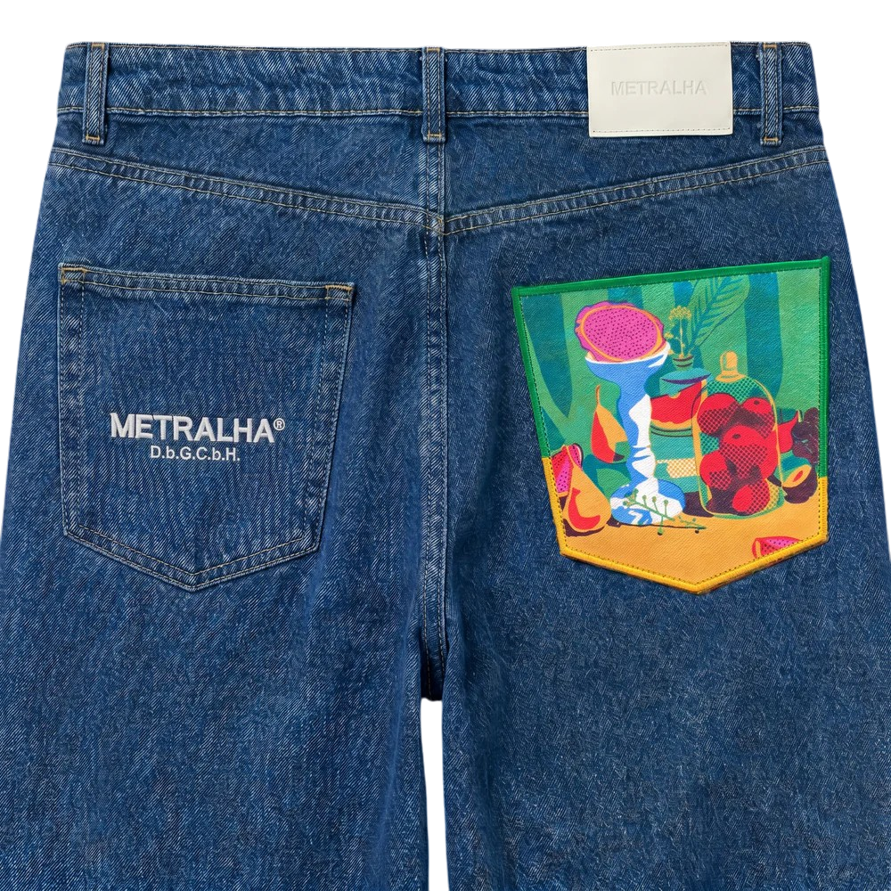 Metralha x Qi Ren "Hanami" Mid blue denim