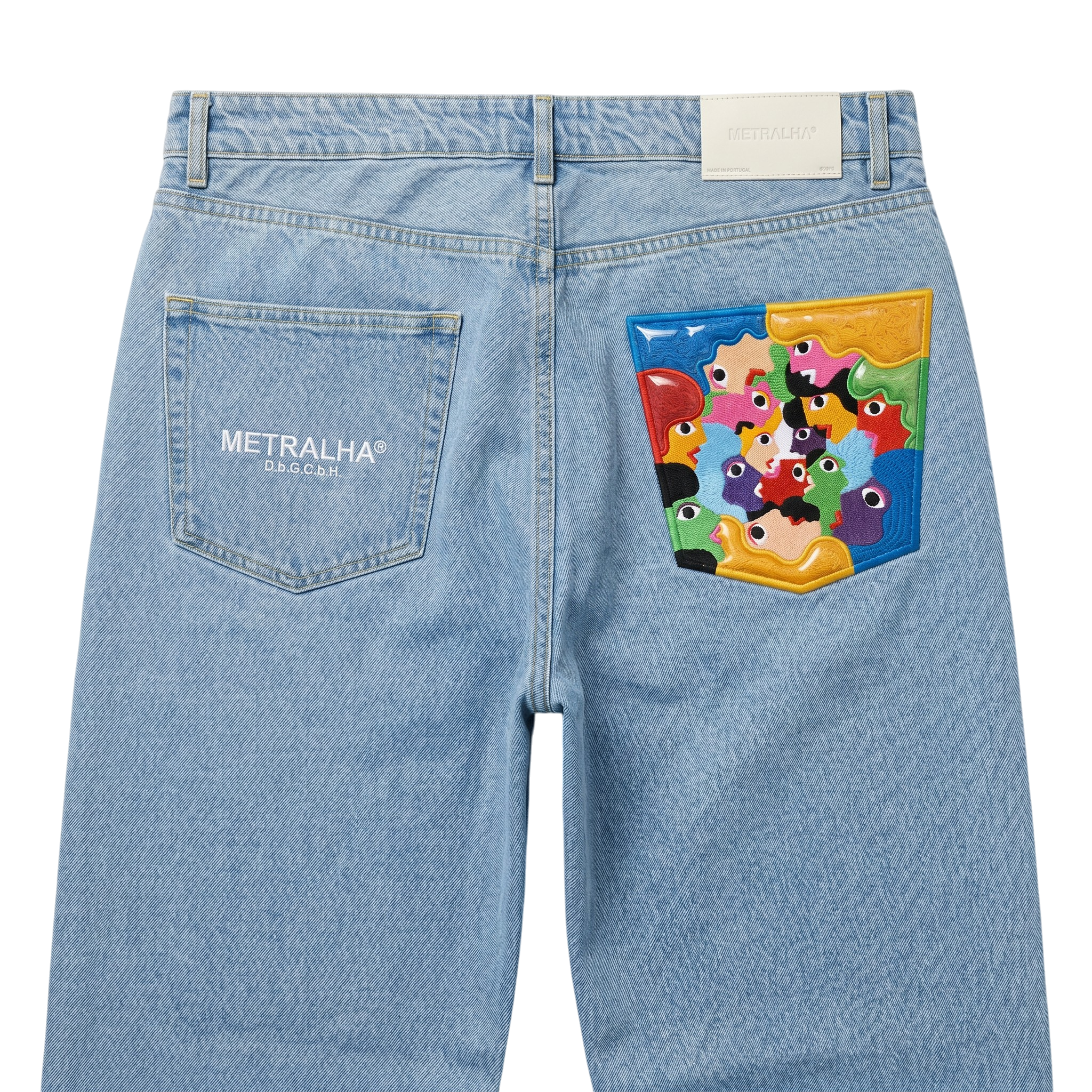 Metralha x Alice Hoffmann "Faces" Light blue denim