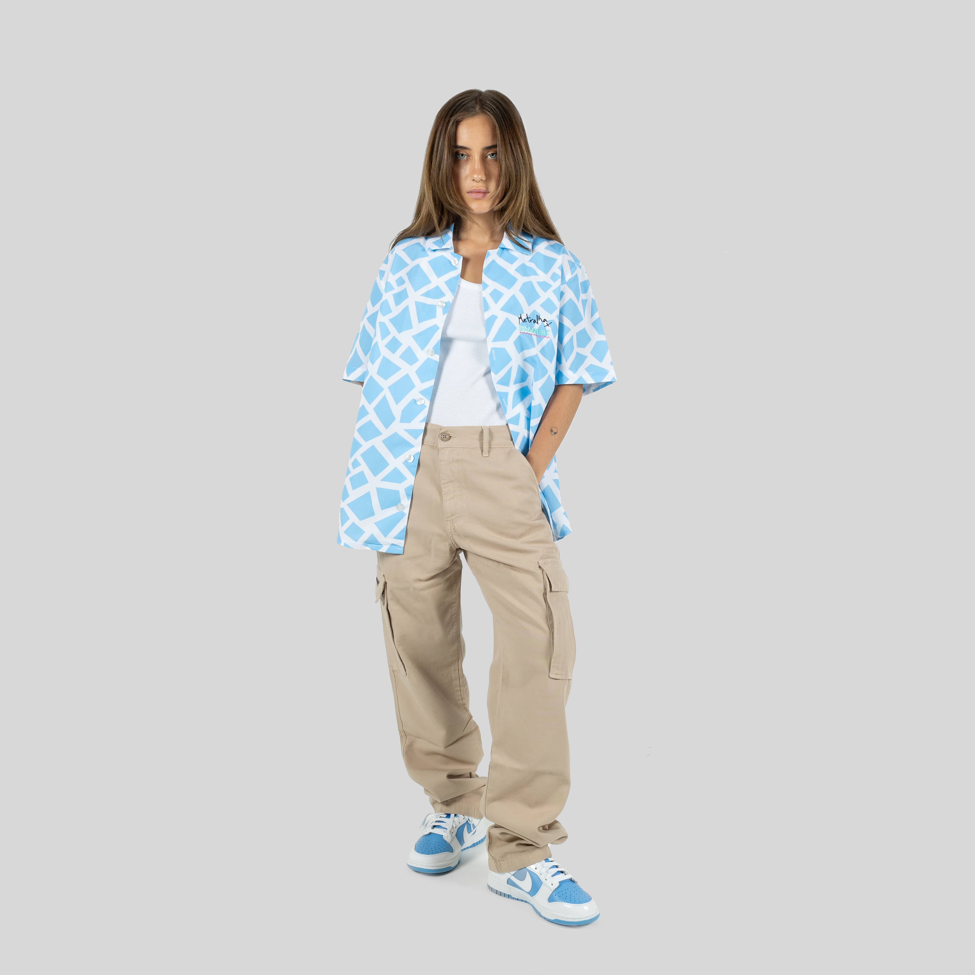 Metralha x Marest Short Sleeve Shirt All Over Print (blue/white)