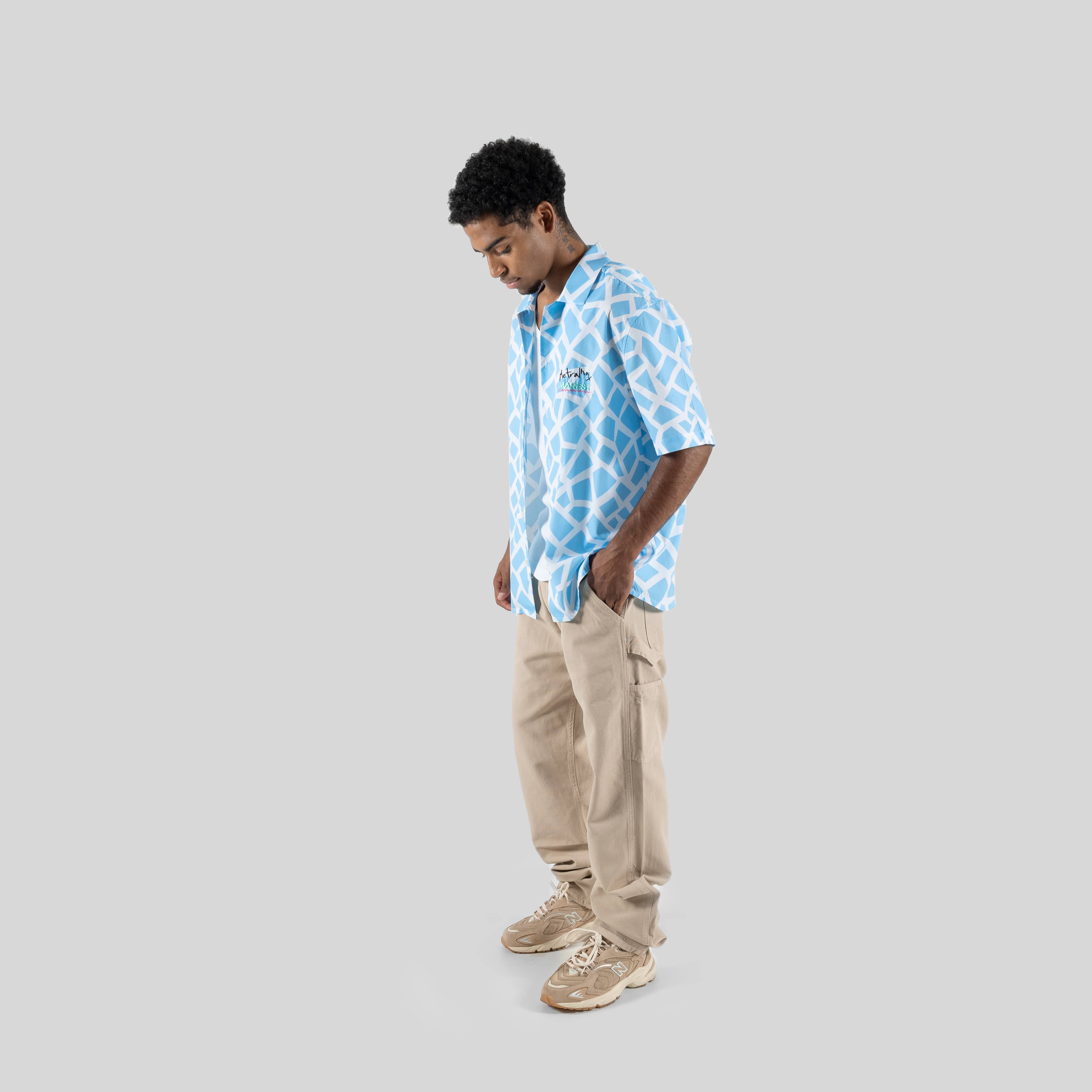 Metralha x Marest Short Sleeve Shirt All Over Print (blue/white)