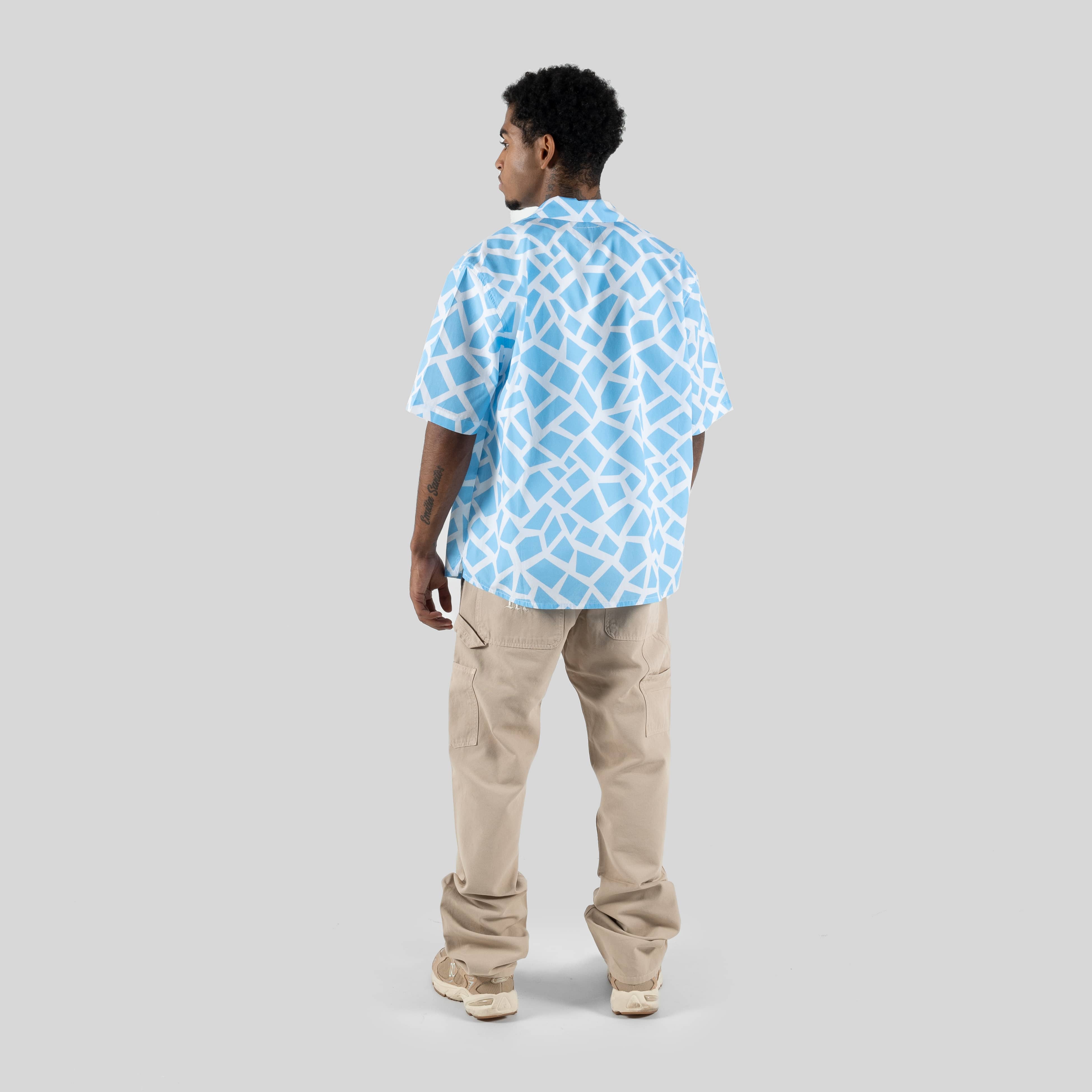 Metralha x Marest Short Sleeve Shirt All Over Print (blue/white)